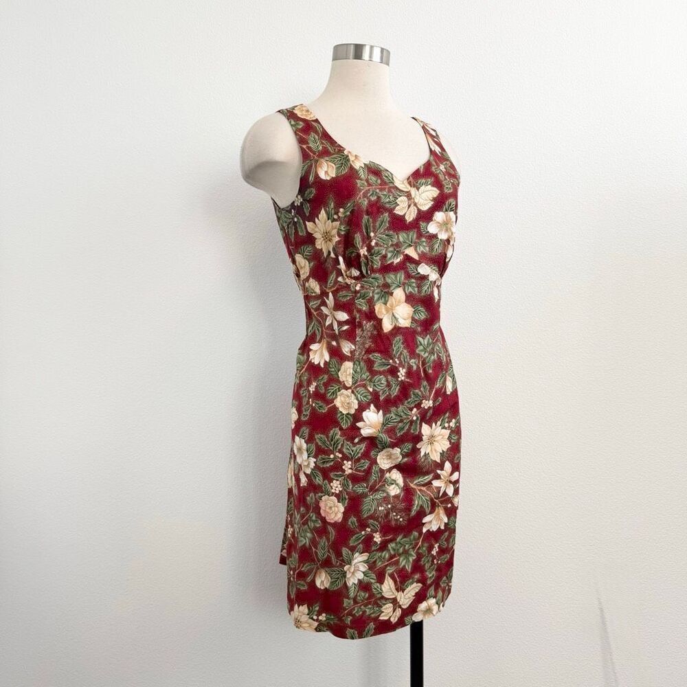 Vintage Hilo Hattie Hawaiian Hawaii Dress Hibiscus Floral Mini Large Pencil